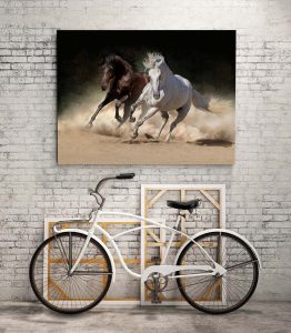 Kahverengi Beyaz At Tablo - Görsel 3