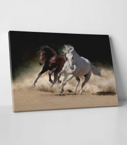 Kahverengi Beyaz At Tablo - Görsel 2