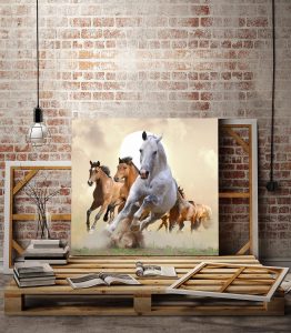 Koşan Atlar Kanvas Tablo