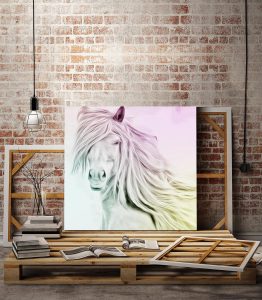 Yağlı Boya Beyaz At Tablo