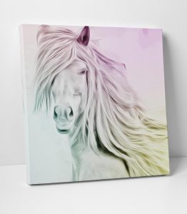 Yağlı Boya Beyaz At Tablo - Görsel 2