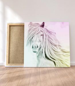 Yağlı Boya Beyaz At Tablo - Görsel 3